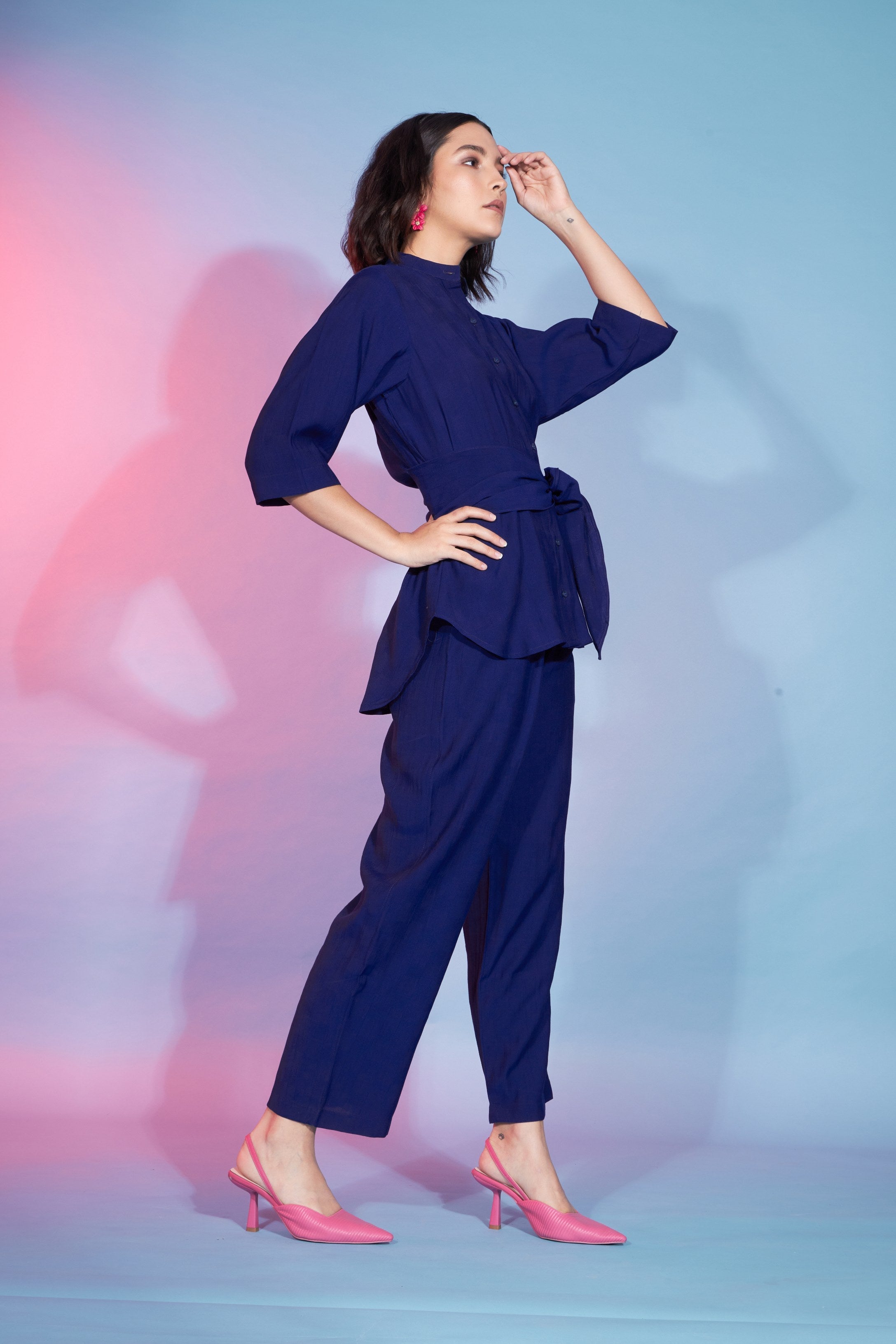 Sapphire Elegance: Blue Viscose Rayon Westernwear with Designer Co-Ords for Party