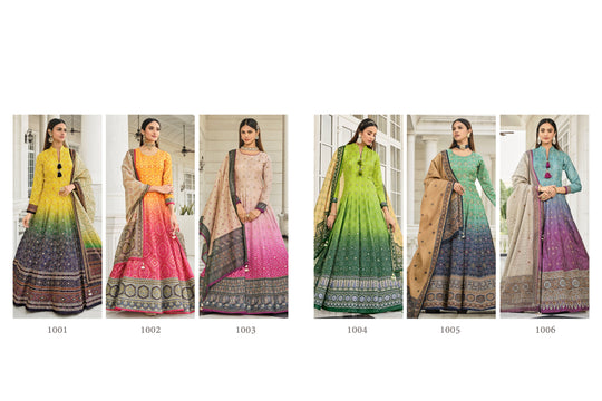 Elegant Green Bandhani Gown with Handwork, Designer Kali, Perfect for Weddings & Parties