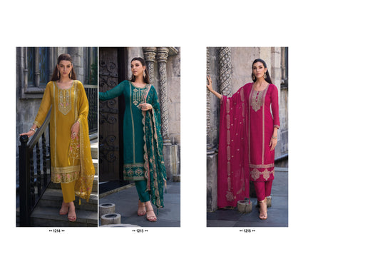 Elegant Green Salwar Suit: Soft Organza Embroidery & Heavy Silk for Weddings & Parties